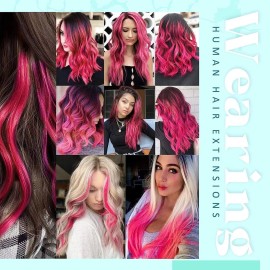 Runature Extensiones Cabello Humano 25gr 16in 5pz Rosa Caliente
