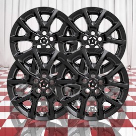 Brighter Design Set of 4 Gloss Black 10 Vent 17" Wheel Skins for Jeep Cherokee 2014-2018