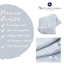 Nordic Coast Muslin Baby Blanket / Swaddling Blanket / Crawling Blanket / Burp Cloth