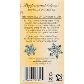 Twinings 3 Pack - Twinings Peppermint Cheer Herbal tea - 20 Count