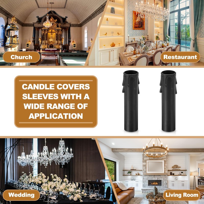 PATIKIL 4 Inch Tall Candle Covers Sleeves, 6Pcs Plastic E12