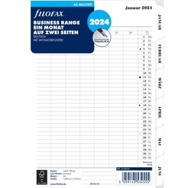 FILOFAX 24-68544 Calendar Insert 2024 A5 1 Month / 2 Pages Tabbed