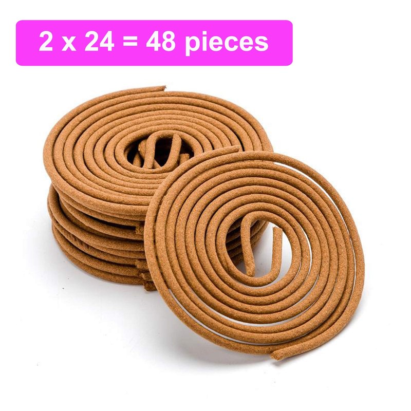 Sandalwood Coils Incense Natural 48 Pieces for Incense Holder Burner
