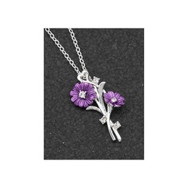 equilibrium Silver Plated Entwined Gerbera Daisy Floral Pendant Necklace