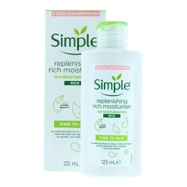 Simple Crema Facial Hidratante 12 h, Uso Da y Noche, Todo Tipo de Piel, 125ml - Producto Original de Alta Calidad, Entrega Rápida y Segura, Garantía I