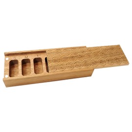 Natural Acacia Wood 7 Day Weekly Pill Box – Pill Organizer for Vitamins, Daily Supplements – Pill Container.