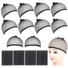 RuiChy 10pcs Black Wig Net, Open End Stretch Mesh Wig