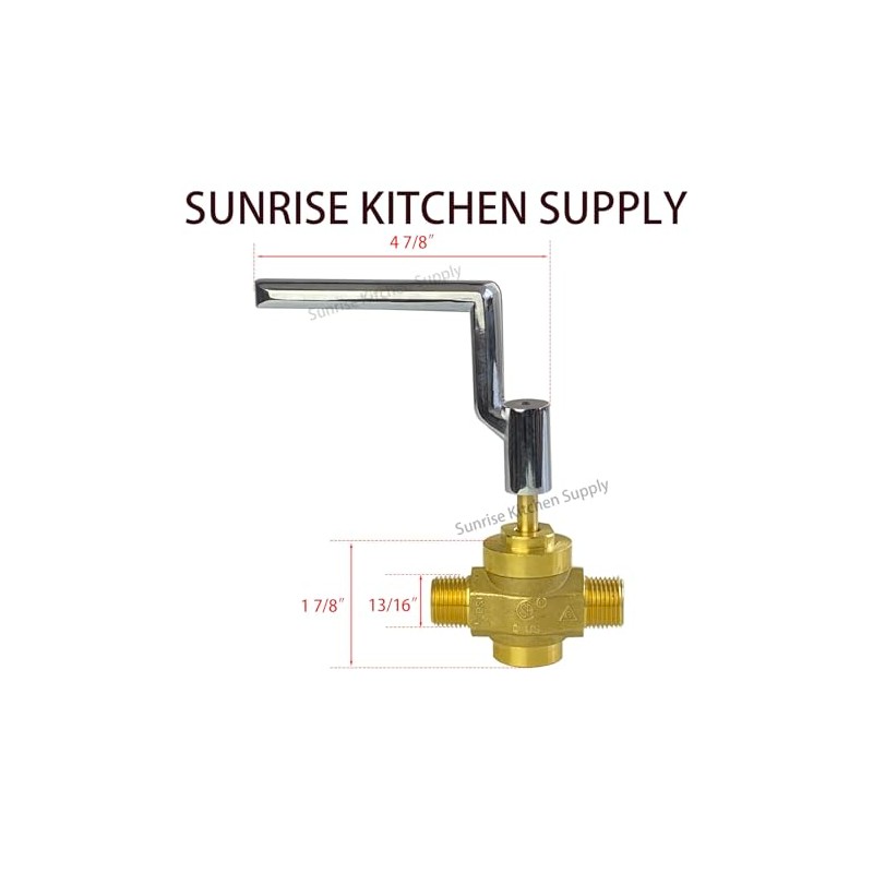 Sunrise Kitchen Supply Gas Burner Ball Valve with Handle for
