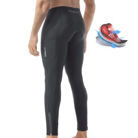 X-TIGER Men's Bike Pants 5D Gel Padded Cycling Tights Leggings Outdoor Riding Mountain Road Bicycle Trousers Black