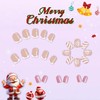 Pack of 24 Christmas False Nails - Pink French Christmas