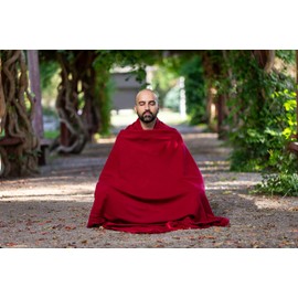 Om Shanti Crafts Meditation Shawl Prayer Shawl for Daily Meditation, Unisex (Maroon)