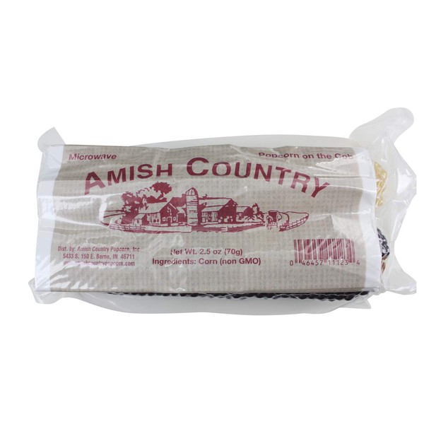 Amish Country Popcorn | Old Fashioned Microwave Popcorn | Old Fashioned with Recipe Guide (White & Red Corn on the Cob, 2 Pack)