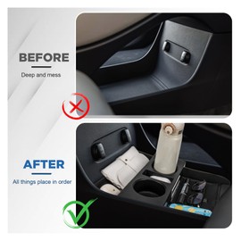 Carwiner Lower Center Console Organizer Tray Compatible with 2019-2023 2024 Hyundai Palisade Accessories with Cup Holder Insert Secondary Box Storage Accessories