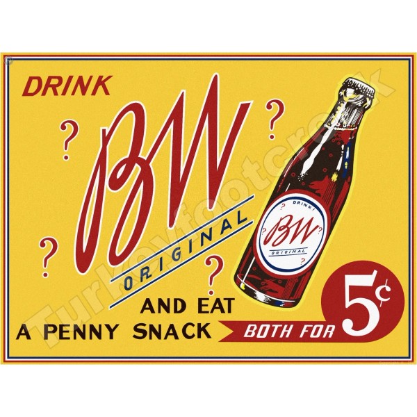 BW Original Beverage 9" x 12" Metal Sign