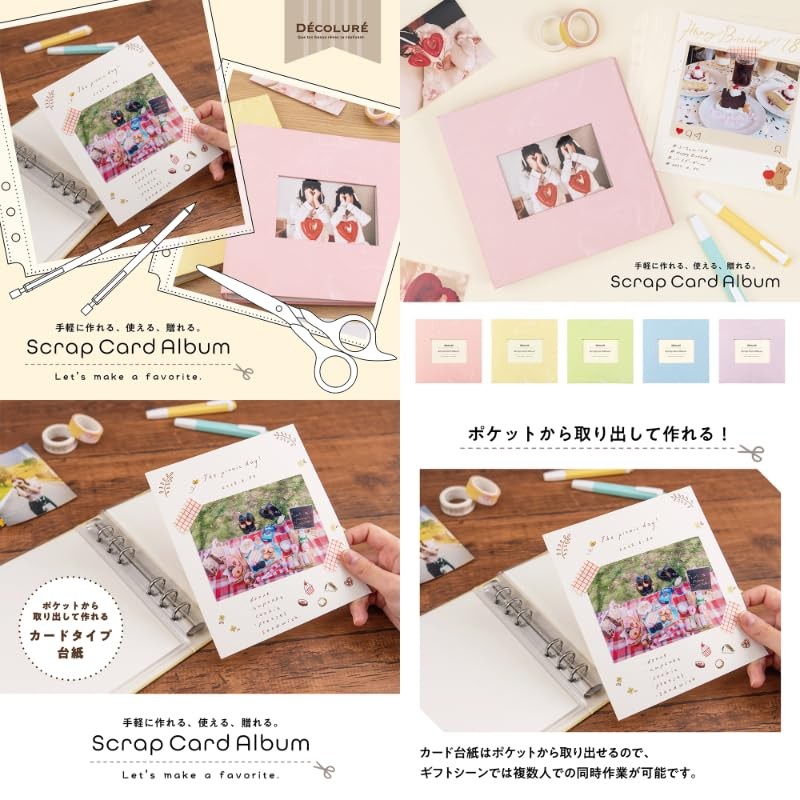 Nakabayashi A-SCY-120-B Scrap Card Album, Binder Type, 6 Holes, Savon