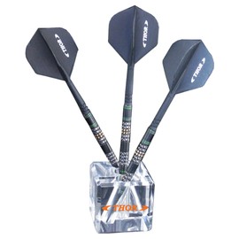 THOR-DARTS The Cube 3-Piece Dart Display - Acrylic Dart Stand - Dart Display Stand - Acylic Darts Diplay Stands - Cube Dart Stand, red, Clear