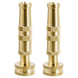Cbumane Brass Hose Nozzle, Heavy-Duty Brass Adjustable Twist Hose Nozzle, 2 Pack (4")