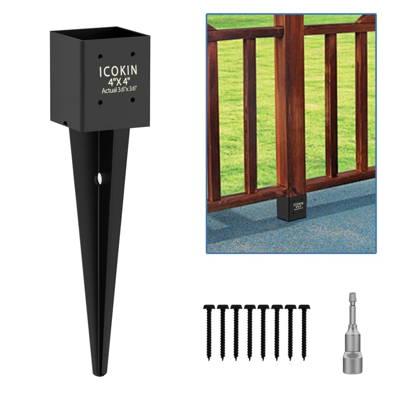 4 Pack 4x4 Fence Post Anchor Ground Spike – Heavy