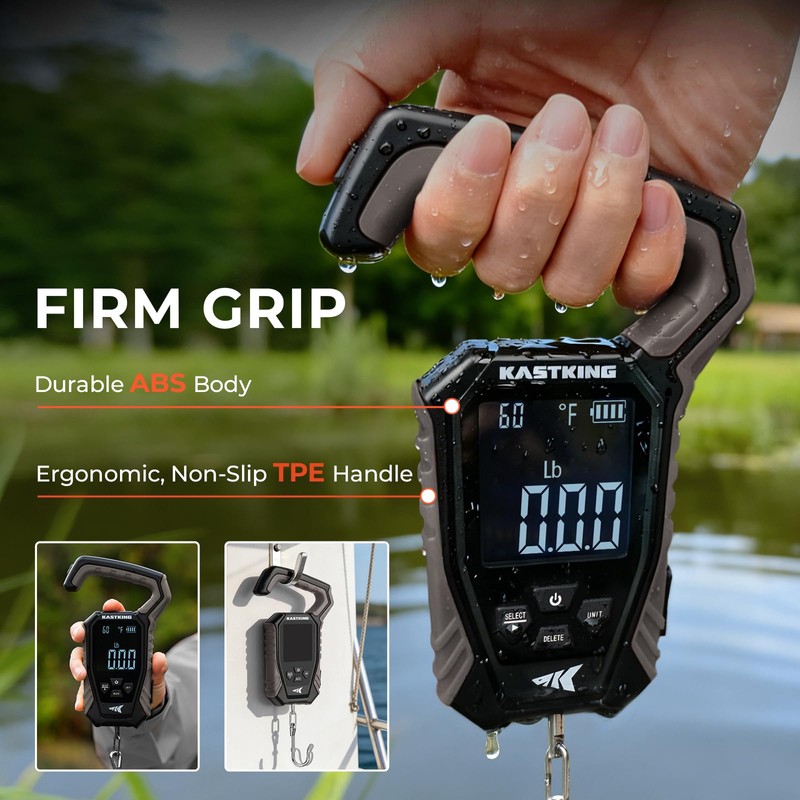 KastKing Weighmaster Digital Fish Scale with Lip Gripper, Black