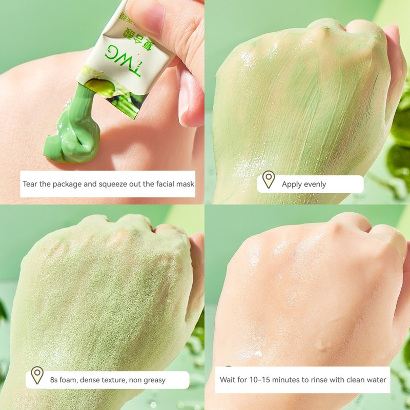 TWG Tea 12Pcs/Box Complex Acid Avocado Bubble Facial Mask Remove