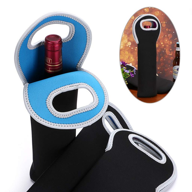 BTSKY Isolierte Neopren-Tragetasche für Doppel-Flasche, Wein, Champagner, Bier, Wasser, Dosen,