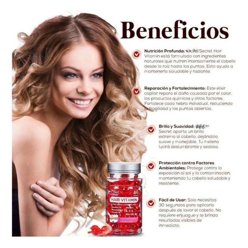 Secret Vitamina Para Cabello Suero Nutricion 40 Capsulas