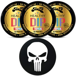 TeaZa Herbal Pouch Tropical 3 Cans with DC Crafts Nation Skin Can Cover - Skull