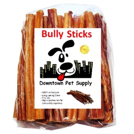 Downtown Pet Supply 6-inch Bully Sticks for Dogs, Pack of 10 - Single Ingredient, Nutrient-Rich and Odor Free Bully Sticks for Dogs - Rawhide Free Dog Chews Long Lasting and Non-Splintering