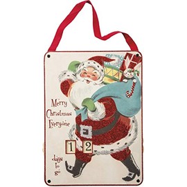 Primitives by Kathy Vintage Countdown to Christmas Santa Sign