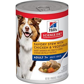 Hill's Science Diet Senior 7+ Canned Dog Food, Savory Stew With Chicken & Vegetables, 12.8 oz, 12 Pack Wet Dog Food