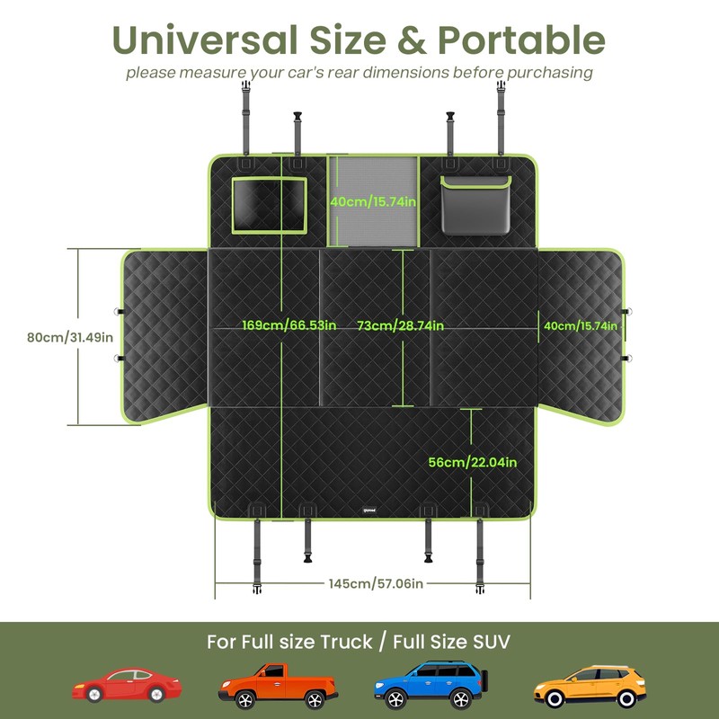 Back Seat Extender for Dogs 57 * 28.7 in, Waterproof