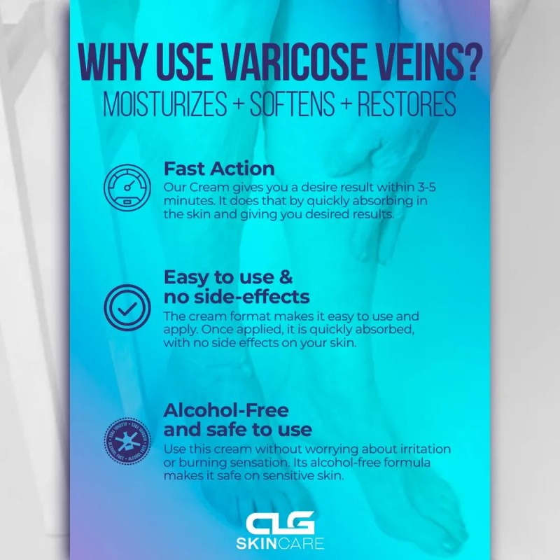 Clg Skincare - Crema Para Venas Varicosas, Loción De Rescate