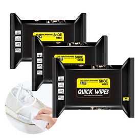 whatRUeed 90pcs Shoe Sneaker Cleaner, Quick Wipes Disposable Travel Portable White Shoe Cleaner Sneaker Erasers (3 PACK)