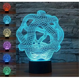 MOLLY HIESON 3D Abstract Night Light Touch Switch Decor Table Desk Optical Illusion Lamps 7 Color Changing Lights LED Table Lamp Xmas Home Love Birthday Children Kids Decor Toy Gift