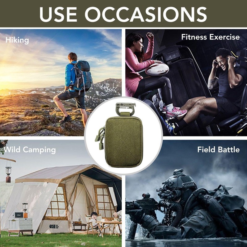 VEHYEGOI 2Pcs Medical Storage Bag, 2Pcs Carabiner, Mini Bag, Tactical