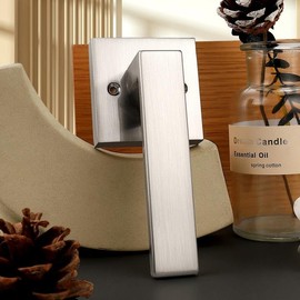 Probrico Brushed Nickel Half Dummy Levers, Square Non-Turning Door Knobs for Left or Right Handed Doors, Interior Inactive Door Handle for Closet or Pantry (1 Pack, Single Side, Exposed Screws)