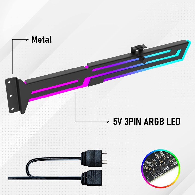 NVRADCHUA ARGB GPU Support Bracket, GPU Brace Support, 5V 3Pin