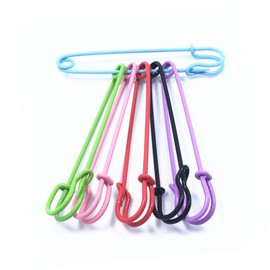 DOITOOL 6pcs Extra-Large Steel Safety Pins for Blankets Skirts Kilts Crafts Pins for Heavyweight Materials Mixed Colors