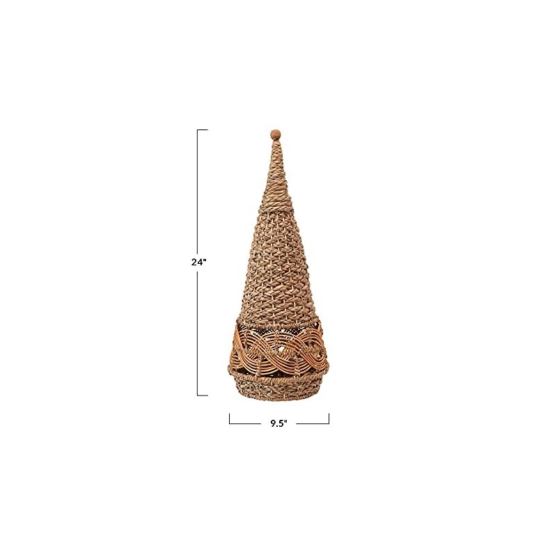 Creative Co-Op Hand-Woven Wicker Cone, Natural Decorative Tree
