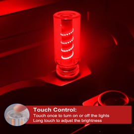 USB Light for Car, Touch Dimmable Retro Interior Lamp LED Ambient Lighting, Portable Mini Glass Bottle LED Bulb Night Light for Vehicle Bedroom Hallway Camping Holiday Decoration (Red)