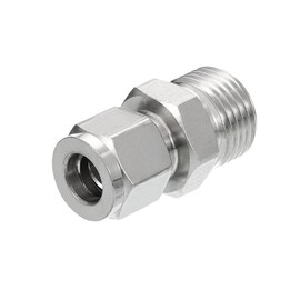 PATIKIL 1/2G x 10mm 304 Stainless Steel Compression Tube Fitting, Double Ferrules Compression Tube Fitting Straight Adapter Connect