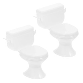 jojofuny 2pcs Dollhouse Toilet Mini Furniture Pranks for Toilet for Kids Toilet for Kids Toilet Doll House Furniture Child Plastic White Aldult Model for Kids