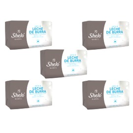 Paquete Con 5 Jabón de leche de burra unifica tono de piel aclarante natural limpieza facial sheló nabel