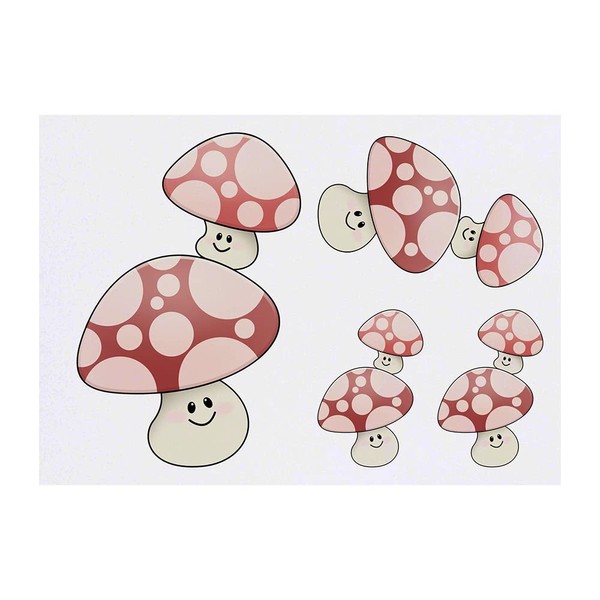Azeeda 4 x 'Pilze' Temporäre Tattoos - Wasserfest, Hautfreundlich &