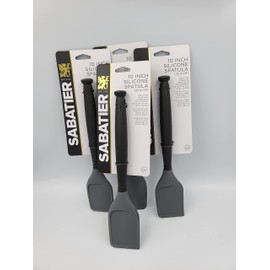 4 Pack of Premium Quality, Restaurant Grade Medium Nylon Spatula with Silicone Head, Black & Gray