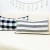Slow Cow Decorative Rectangular Throw Pillow Cover Modern Farmhouse Stripe