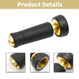 MDEOOSKY 2Packs Brass Hose Nozzle, Heavy-Duty Brass, Adjustable Twist Hose Nozzle Shut Off Valve, Suitable for Cleaning Car, Watering Flowers, Lawns, Cleaning Ground