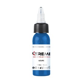 Xtreme Tattoo Ink, Versatile Medium Viscosity for Precision Tattooing, Rich Hue, Quick Healing, Acrylic-Free, Water Based, Highest Safety Standards - Ready-to-Use Tattoo Ink (Azure, 1 oz)