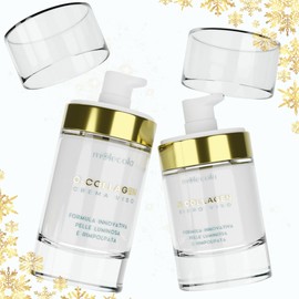 C- Collagen Duo Cream and Face Serum Moisturising and Plumping - Formula Enriched with Hyaluronic Acid, Collagen Peptides and Vitamin C - Smoothing with Sun Filter - Moolecola Beauty