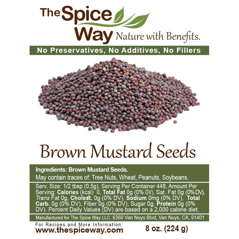 The Spice Way Brown Mustard Seeds - whole seeds, 8